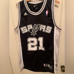 Authentic Sewn Tim Duncan Adidas San Antonio Spurs Basketball Jersey SZ M